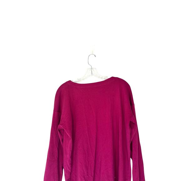 J. Jill Burgundy Basic Soft Simple Supima Scoop Neck Tunic Top Size Medium - Picture 7 of 11
